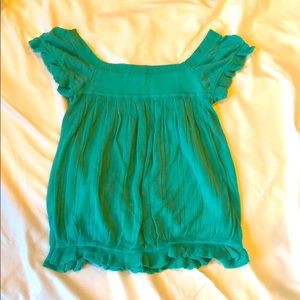 Pleated Kelly Green Top